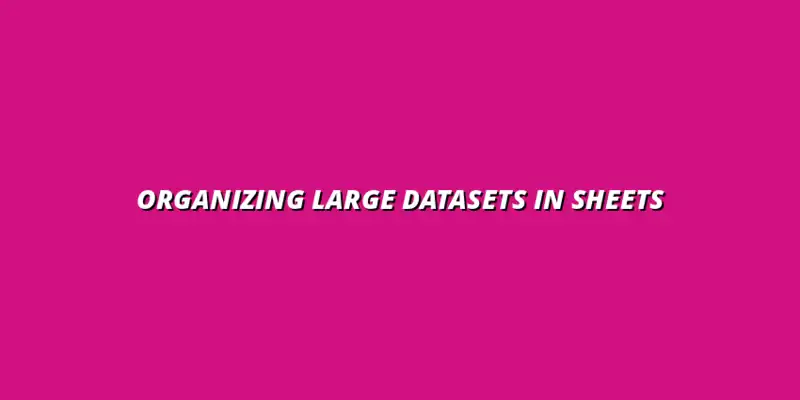 tips for organizing large datasets in Google Sheets